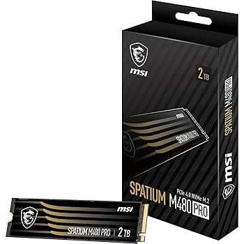 MSI SPATIUM M480 PRO SSD 2TB - PCIe 4.0 NVMe M.2 Internal